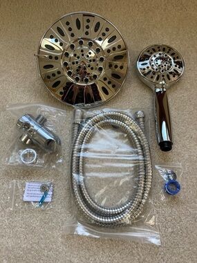 AquaDance Chrome Handheld and Rain Shower Head Set - Polished Silver Finish